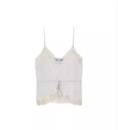 【ZARA】ザラ XS サテンレースキャミソール パールグレー ZARA サテン レースキャミソール XS パールグレー - メルカリ