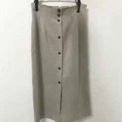 フロントボタン ロングタイトスカート ベージュのサムネイル
