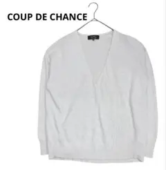 クードシャンス　Ｖネックニットトップス　ウール混　シンプル　重ね着　ゆったり