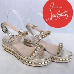 ルブタン　カタクロウ　スタッズ　ストラップ付き　サンダル　厚底　フラットシューズ