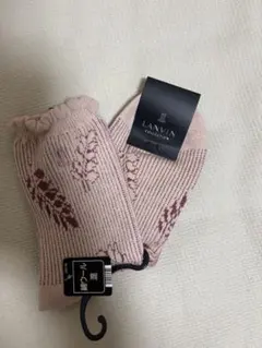 ✧新品✧LANVIN COLLECTIONボタニカル柄ソックス スモークピンクのサムネイル