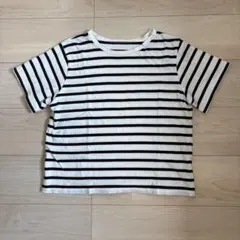 ボーダー 半袖 Tシャツ ホワイト×ブラック Fサイズのサムネイル