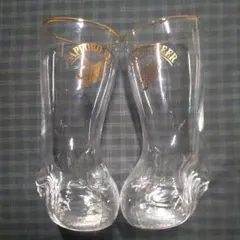 サッポロ ブーツグラス　２個セット 昭和レトロ　飾りものにいかがでしょうか！