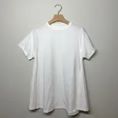 Aライン フレア チュニック Tシャツ 半袖 ホワイト 白 体型カバーのサムネイル