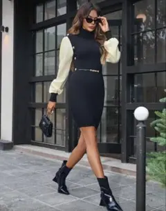 【24H以内発送‼️】SHEINタートルネック ミニワンピース 冬服　最新　春服