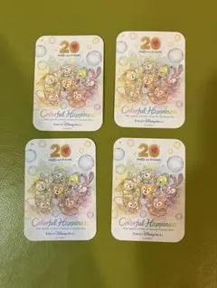 ディズニーシー　ダッフィー20周年記念シールカラフルハピネス非売品4枚