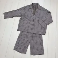 グレンチェック柄 ジャケット&ハーフパンツセットアップ Mサイズ