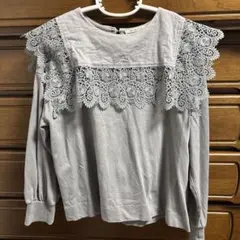 pual ce cin ピュアルセシン　BIGレース襟プルオーバー