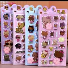 4枚セット　肉球　肉球シール　お尻シール　日焼けキティ　スクイーズ　プニプニ