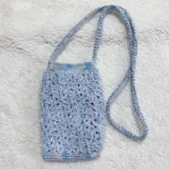 かぎ針編み　ハンドメイド　スマホショルダーバッグ