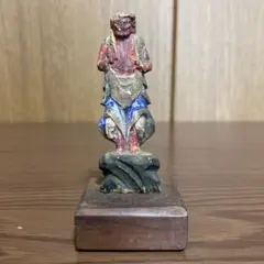 不動明王 彩色 木彫り 仏像 骨董 仏教美術