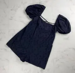 ZARA パフスリーブオールインワン　ブラックのサムネイル