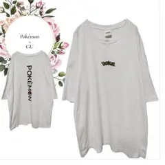 【ポケモン × GU】希少♡綿100%半袖Tシャツ【L】刺繍ロゴプリント♡大きい