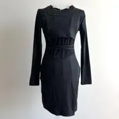 〜未使用　黒　シースルータイトワンピース〜