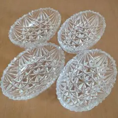 【HOYA】クリスタルガラス オーバル皿 小判鉢 4個セットのサムネイル