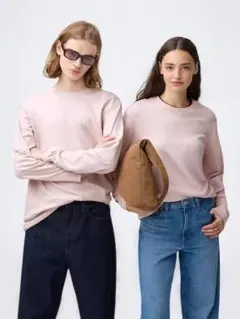 UNIQLO AIRism Lサイズ 長袖Tシャツ　レディース ピンク