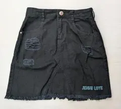 JENNIELOVE 黒デニムダメージスカート 160cm ジュニア 女の子