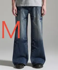 【GRNCY】シームデザインワイドストレートデニムパンツのサムネイル