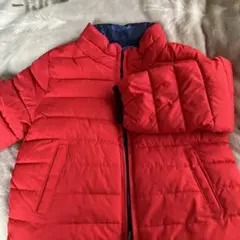 赤い中綿コート 迷彩柄裏地付き リバーシブル