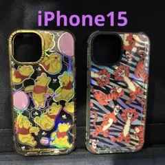 SKINNY DIP ディズニー iPhone15 ケース　プーさん・ティガー