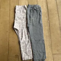 UNIQLO花柄とチェック柄のパンツ2枚セット 06