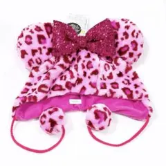 ディズニー ヒョウ柄 ファンキャップ スパンコール ピンク ミニー