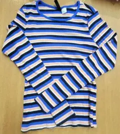 ボーダー リブT 長袖 マルチボーダーTシャツ