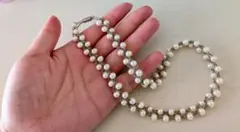 天然パール　マグネット　40cmネックレス