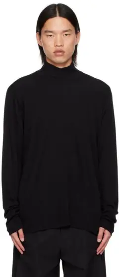 最終値下完売品【24AW】ハイネック ロングスリーブ Tシャツ　ブラック
