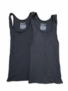 Hanes タンクトップ 2枚セット ブラック Mサイズのサムネイル