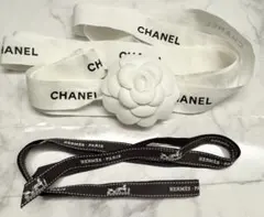 【CHANEL】ロゴリボン＆カメリア 【HERMES】ロゴリボン　２本セット