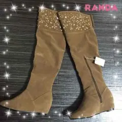 新品RANDAランダビジューニーハイブーツ