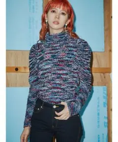 新品 未使用 PAMEO POSE タートルネック ネップ ニット セーター