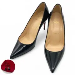 定価約10万円・ルブタン・ハイヒール・エナメル・黒・22.5cm相当