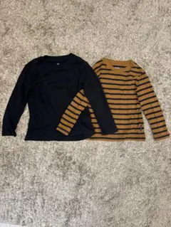 UNIQLO 黒 & ELPINDOLL 長袖カットソー 110 2枚組