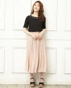 INGNI イング　プリーツロングスカート　Mサイズ ピンクベージュ