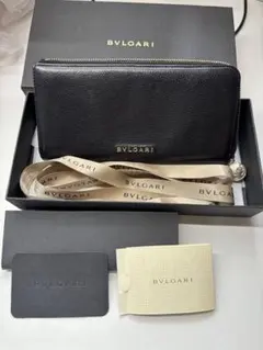 BVLGARI ブラック レザー 長財布のサムネイル