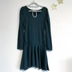 トランティアンソンドゥモード　長袖ワンピース　グリーン　Sサイズ