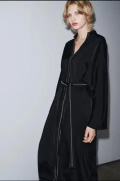 ZARA ZWコレクションVネックミディワンピース