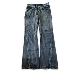 y2k grunge studs fade flare denim y2k - メルカリ