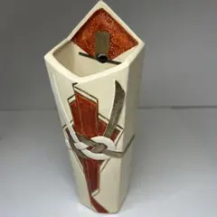 石斉　色絵掛花入　高さ約22㎝　東Y8-0217①大