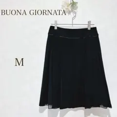BUONA GIORNATA スカート シフォン　黒　フレア　ミニ丈　Mのサムネイル