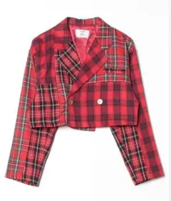 A*★様 パッチワークショートジャケット 赤