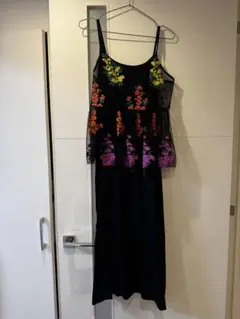 コムデギャルソン フラワー柄 ブラック ワンピース