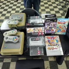 外箱&説明書付　スーパーファミコン本体フルセット＆ソフト２ 任天堂 スーパーファミコン 本体 すぐ遊べるセット ソフト付