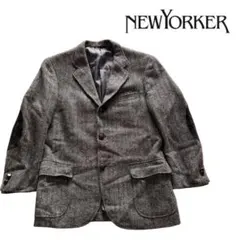 ★美品★ NEWYORKER ツイードジャケット ヘリンボーン エルボーパッチ