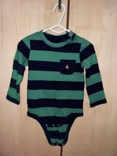 babyGAP 緑とネイビー ストライプロンパース 18-24ヶ月
