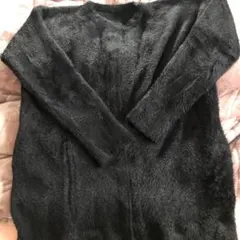 黒いファー風長袖カーディガン