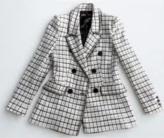 ZARA ツイードジャケット チェックダブルボタン 美品 高見え美シルエット 春