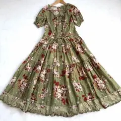 極美品 ピンクハウス リトルローズ ワンピース リボンベルト 花柄